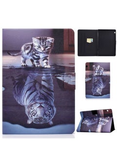 Case Cover For Huawei MediaPad T5 10.0 Voltage Painted Pattern Tablet PC Protective Leather Case with Bracket & Card Slots & Anti-skid Strip Cat and Tiger