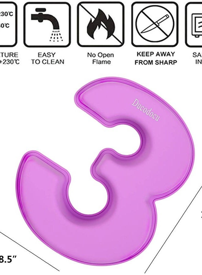 Ducodocu Large Silicone Number Cake Mould 3D Novelty Cake Pan DIY Baking Mold for Birthday Anniversary Number of 3 - Image 3