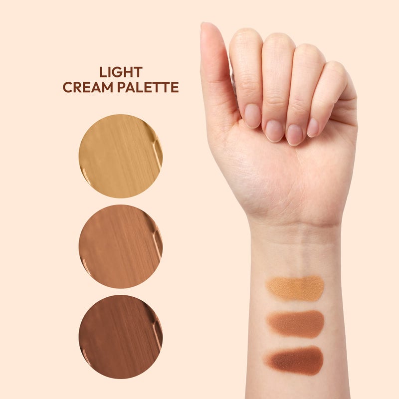 Ruby Kisses Contour Palette 3-in-1 Contour, Conceal, Highlight All-In-One Mini Palette, Long-Lasting, Easy to Blend Cream Contour Palette for Oily and Dry Skin (Medium To Tan) - Image 3