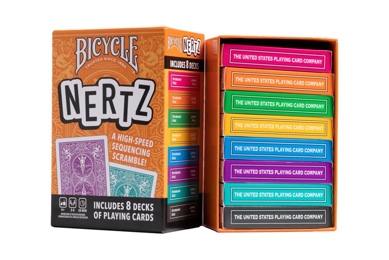 Bicycle Nertz Card Game (Solitaire) , 8 Decks of Jumbo Index Playing Cards, Fast-Paced Multiplayer Family Card Game for Kids and Adults, Classic Bicycle Cards, Up to 8 Players - Image 2