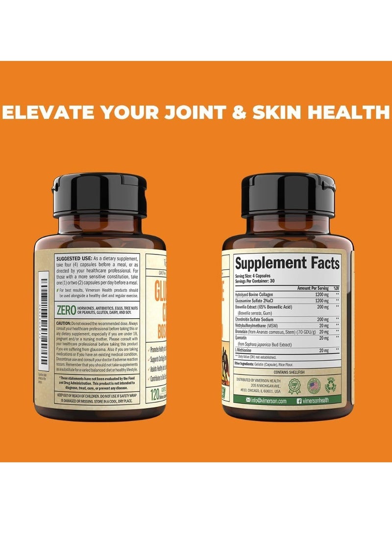 Vimerson Health Glucosamine Collagen Boswellia & MSM 120 Capsules - Image 3