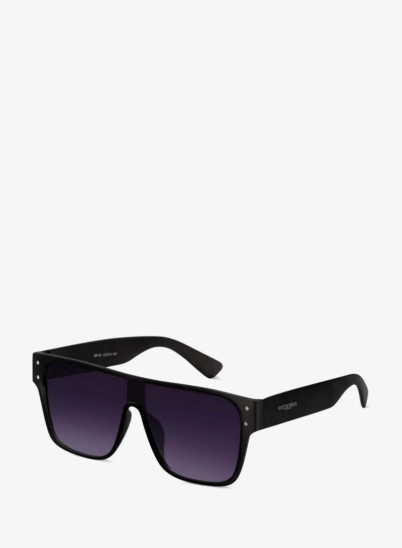 ووجلز نظارات شمسية سوداء كبيرة الحماية من الأشعة فوق البنفسجية