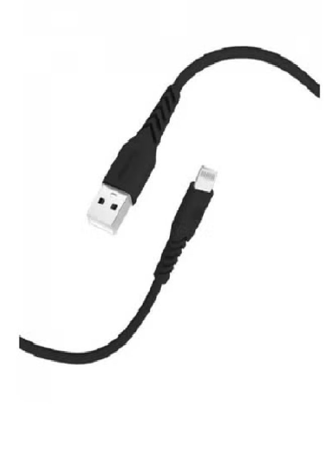 بايسيل كابل آيفون، بطول 120 سم، من ماركة Piecell الأمريكية، معتمد من Apple، مصنوع من الجلد الأسود - Image 1