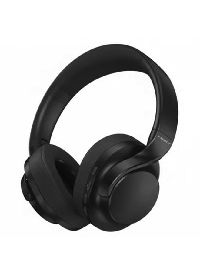 X-SCOOT XS-652 Foldable Stereo Headphones with Pure Sound 40mm Drivers, Extended Battery Life, HD Mic, Voice Assistant Support, TF Card & 3.5mm AUX-In , Comfortable Cushions for Everyday Use - Black - Image 1