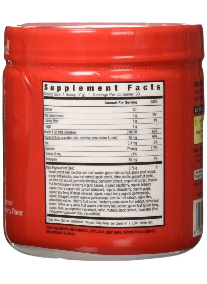 GARDEN GREENS - Super Reds Energizing Polyphenol Superfoods Antioxidants Powder Drink Mix 30Servings7.4 Ounce - Image 1