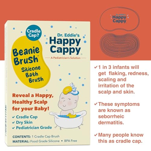 Happy Cappy Medicated and Daily Shampoo and Beanie Brush Bundle - Baby Dandruff Shampoo, Cradle Cap Brush for Babies, Toddlers, Helps Cradle Cap and Seborrheic Dermatitis, Fragrance-Free - 3 Pieces - Image 4
