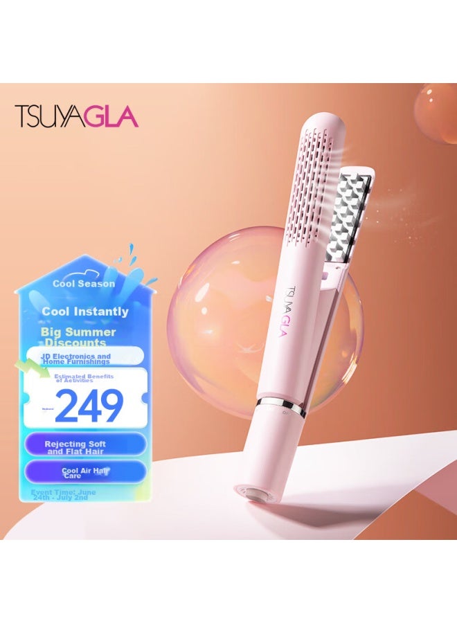 TSUYAGLA Cuiya Corn Curling Iron, High Crown Corn Silk Clip, Cold Air Negative Ion Hair Straightener, Women's Hair Protection Corn Straightener T21 Pink, 520 Birthday Gift - Image 1