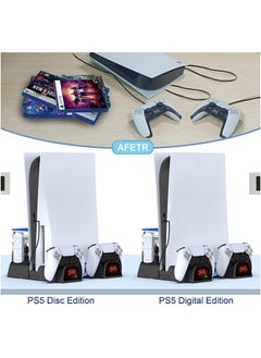 Bukela PS5 Stand with Cooling Station, PS5 Controller Charging Station for Playstation 5 Console CD/Digital Edition, PS5 Accessory Vertical Stand with 3-Stage Cooling Fan, and 11 Game Storage Cases (Black)  - Image 5