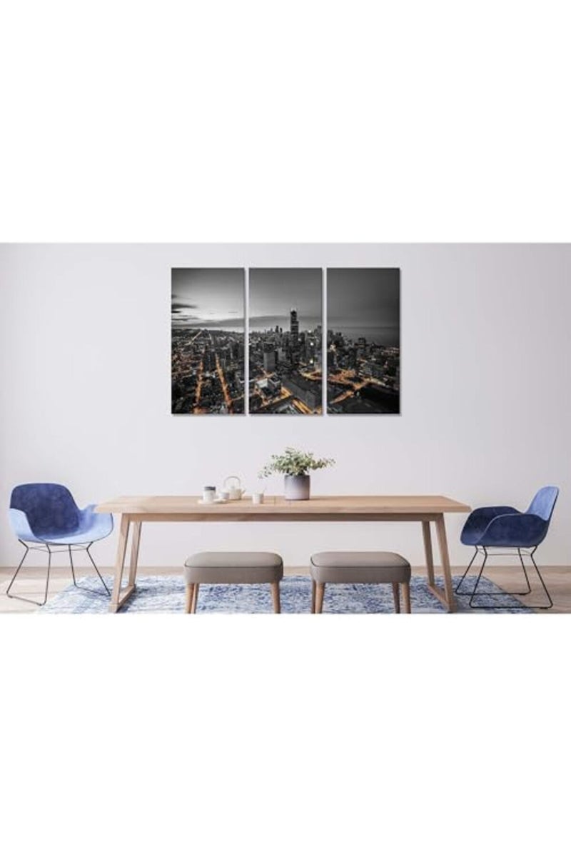 Artbrush Tower Houston Skyline Wall Art Texas City Night View Canvas Framed Wall Decor - Image 4