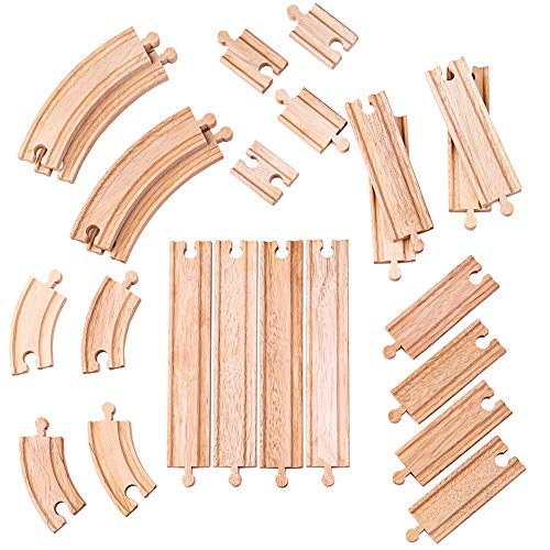 Bigjigs Rail Product Name: Expansion Pack - 24 Pieces Curves and Straights - Compatible with Major Rail Brands - Image 1