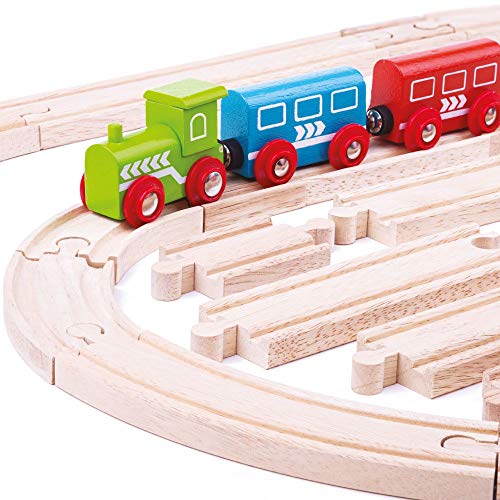 Bigjigs Rail Product Name: Expansion Pack - 24 Pieces Curves and Straights - Compatible with Major Rail Brands - Image 4
