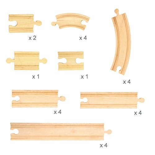 Bigjigs Rail Product Name: Expansion Pack - 24 Pieces Curves and Straights - Compatible with Major Rail Brands - Image 2