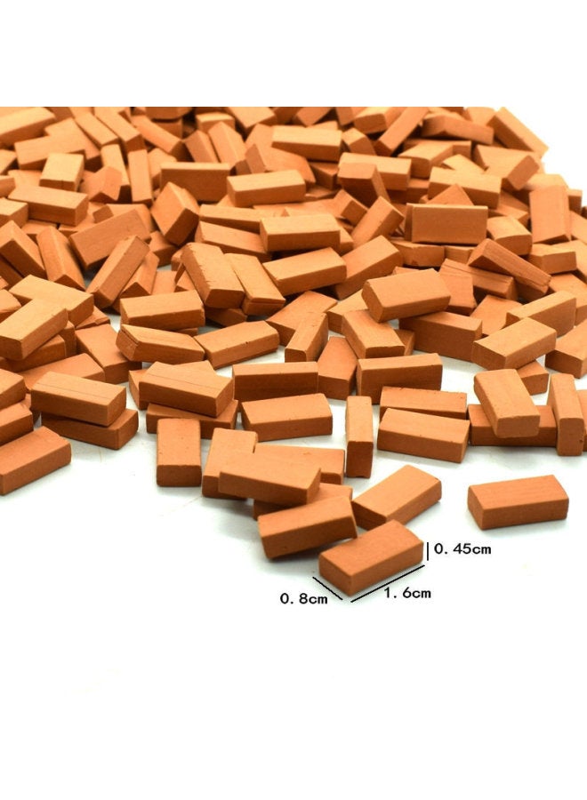1 To 16 Model Brick Mini Simulation Small Red Brick Handmade DIY Micro Landscape Sand Table Building Building House Toy-Color:16 Red Six-sided Bricks (1 Piece)  - Image 3