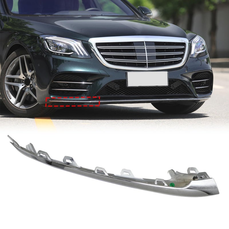 NLQR Chrome Right Front Bumper Lip Trim Molding Fit for MercedesBenz W222 S450 S450L S560 S560L 30L 40L 60L 20182020 Replace A2228857800 Bumper Lip Trim Strip