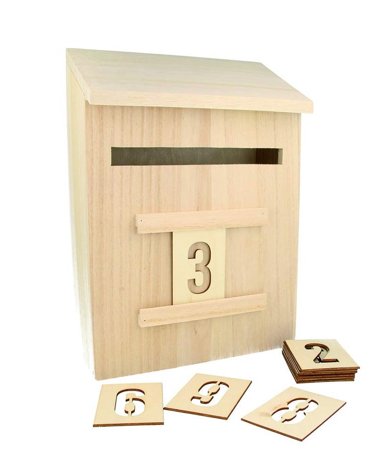 Artemio Wooden advent calendar to decorate Mailbox20cm x 28cm x 95cm Wood 20 x 95 x 28 cm