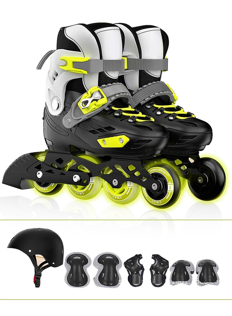 sway Kids Adjustable Roller Skates with Light Up Wheels, with Roller Skating Bag, Outdoor Fitness Skates, Adjustable Inline Skates for Boys and Girls - Image 1