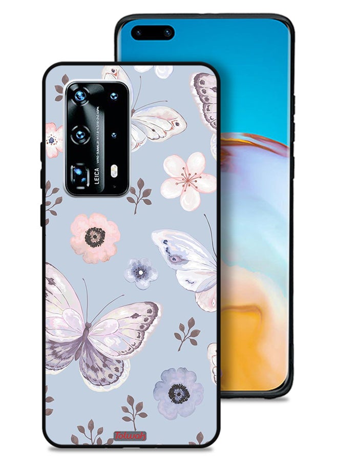 Tolwak Huawei P40 Pro Plus 5G Protective Case Cover Butterflies And Flowers - Image 1