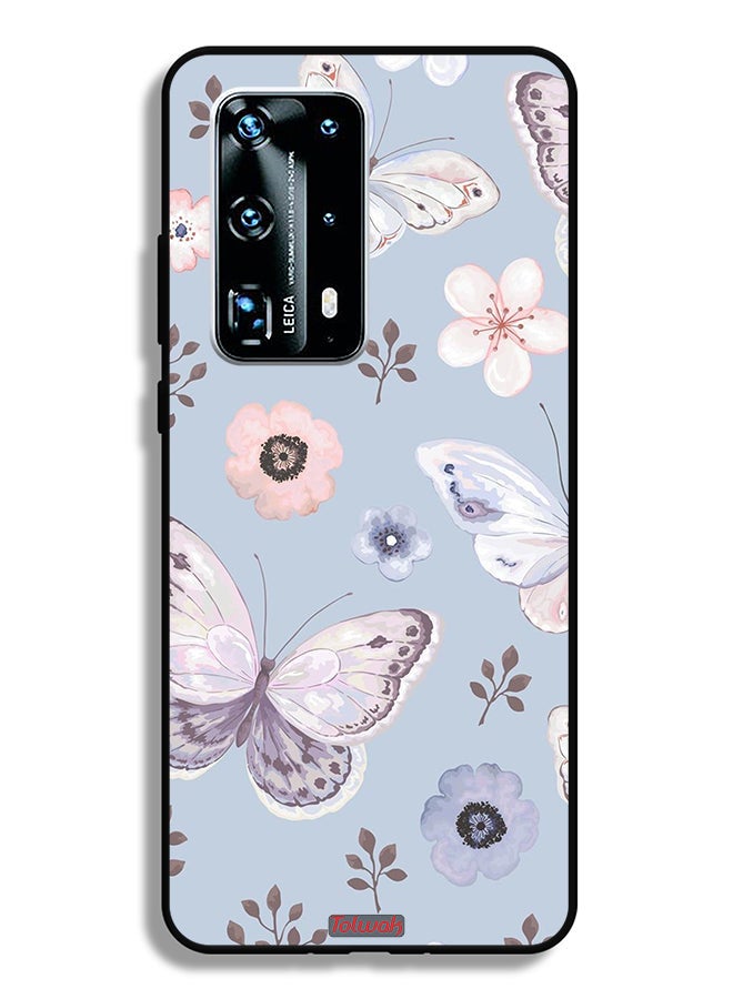 Tolwak Huawei P40 Pro Plus 5G Protective Case Cover Butterflies And Flowers - Image 2