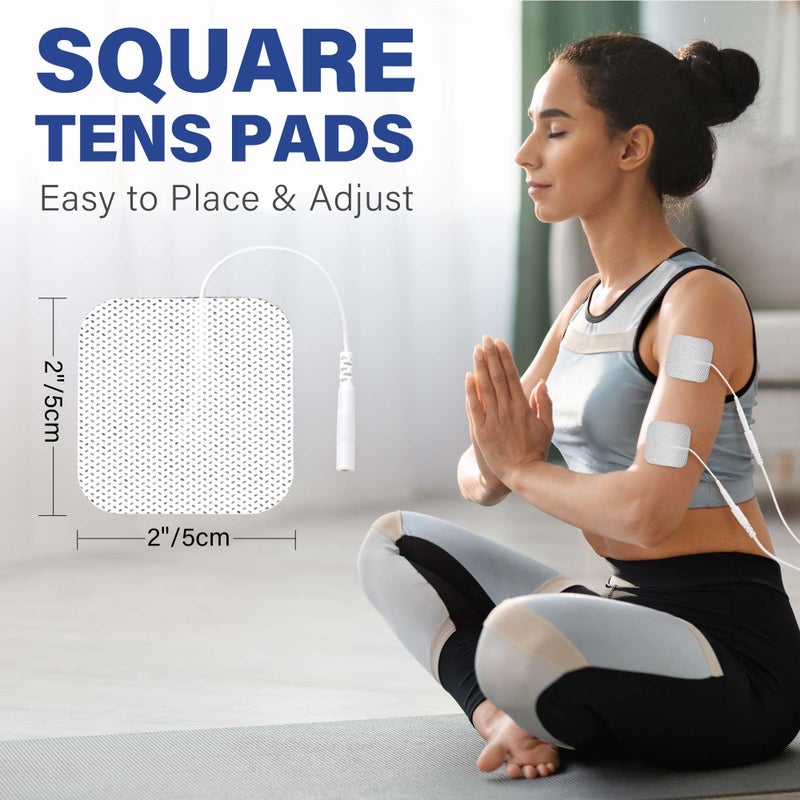 LotFancy TENS Unit Electrode Pads 2â€x2â€, 20 Pcs TENS Replacement Pads for Electrotherapy, Self-Adhesive TENS Pads for EMS Muscle Stimulation Machine, Reusable, Latex-Free - Image 3