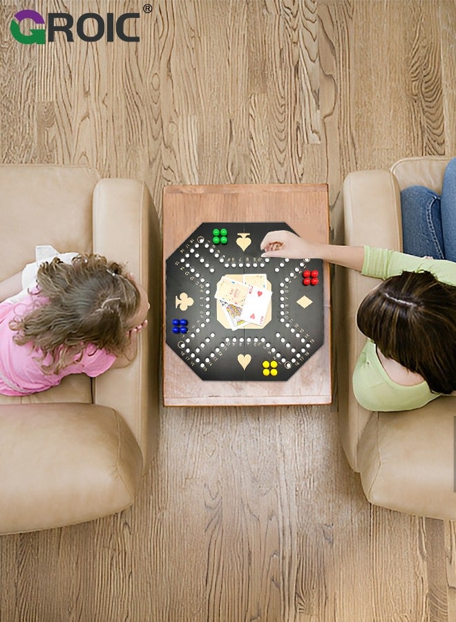 GROIC Jackaroo Board Game,Folding Board Game for 4 Players with 16 Marbles and Cards,38 cm x 38 cm Size,Jackaroo Game Family Game Marble Game - Image 4