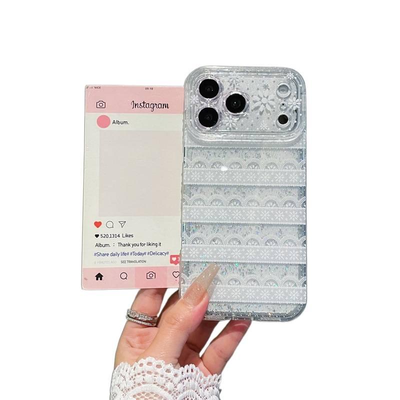 غطاء واقي | تصميم فيونكة من الدانتيل | حماية من السقوط | شفاف TPU | مقاوم للصدمات لـ iPhone 13 - Image 5