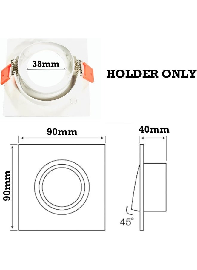 melfi Melfi Square Ceiling Spot Adjustable Fixture With Sleek Square Frame For Modern Interiors - Efficient, Easy Installation, Ideal For Living Room, Kitchen, And Office (White, 1 Pcs)  - Image 2