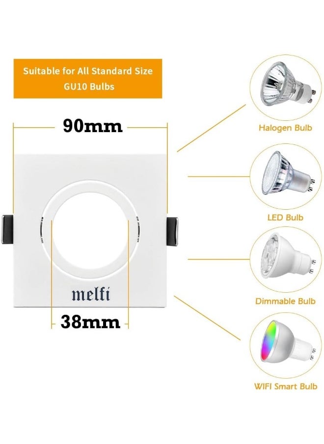 melfi Melfi Square Ceiling Spot Adjustable Fixture With Sleek Square Frame For Modern Interiors - Efficient, Easy Installation, Ideal For Living Room, Kitchen, And Office (White, 1 Pcs)  - Image 4
