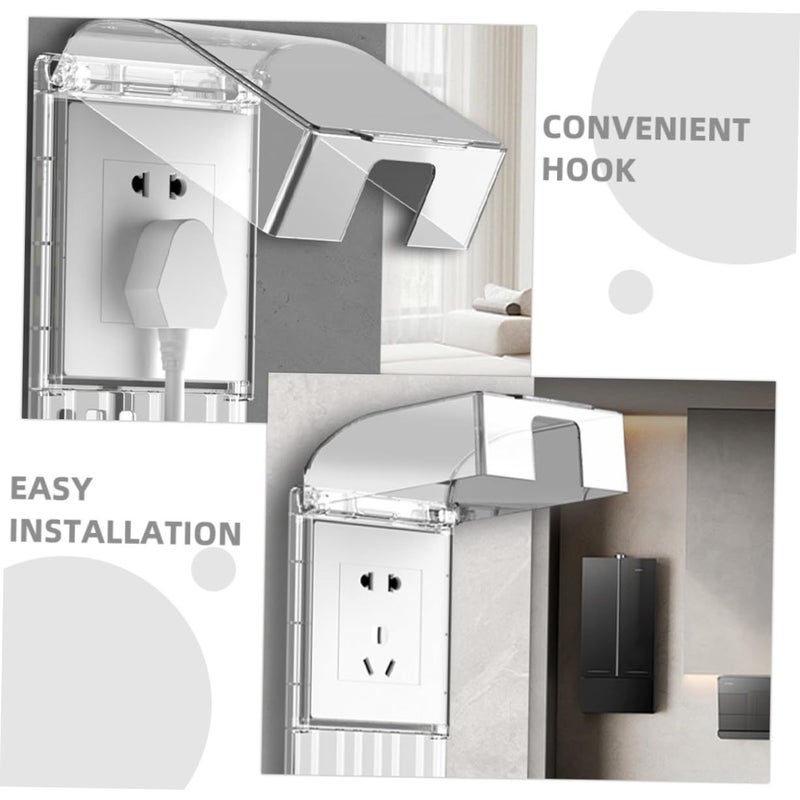 Transparent Waterproof Electrical Outlet Cover Adhesive Backing Safety Protector 16 30X9 90X4 20CM - Image 4