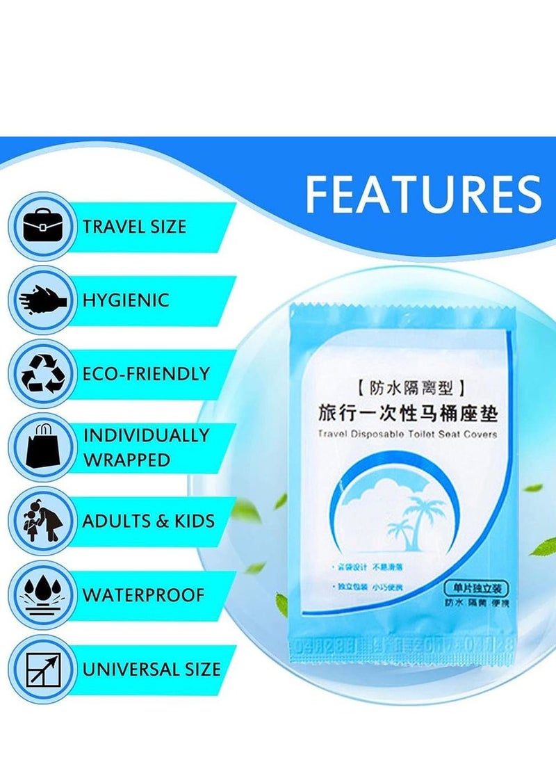 Disposable Toilet Mat 50 PCS Waterproof Portable Toilet Seat Cover WC Pad for Baby Pregnant for Airplanes, Travel, Public Restrooms