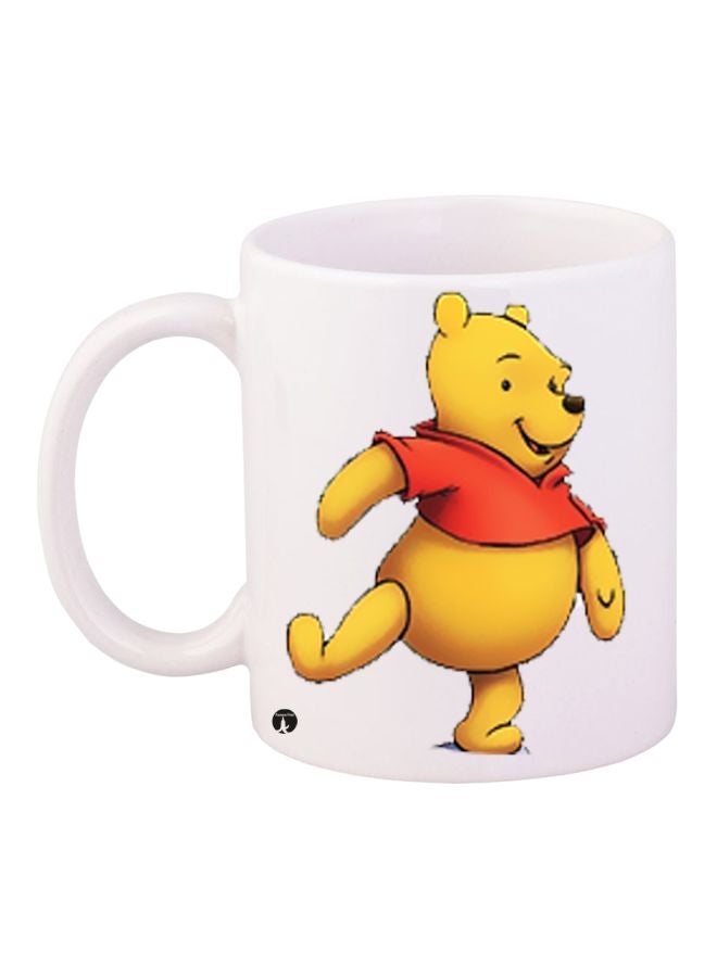 RYN Winnie The Pooh Themed Coffee Mug White/Yellow/Red 11ounce