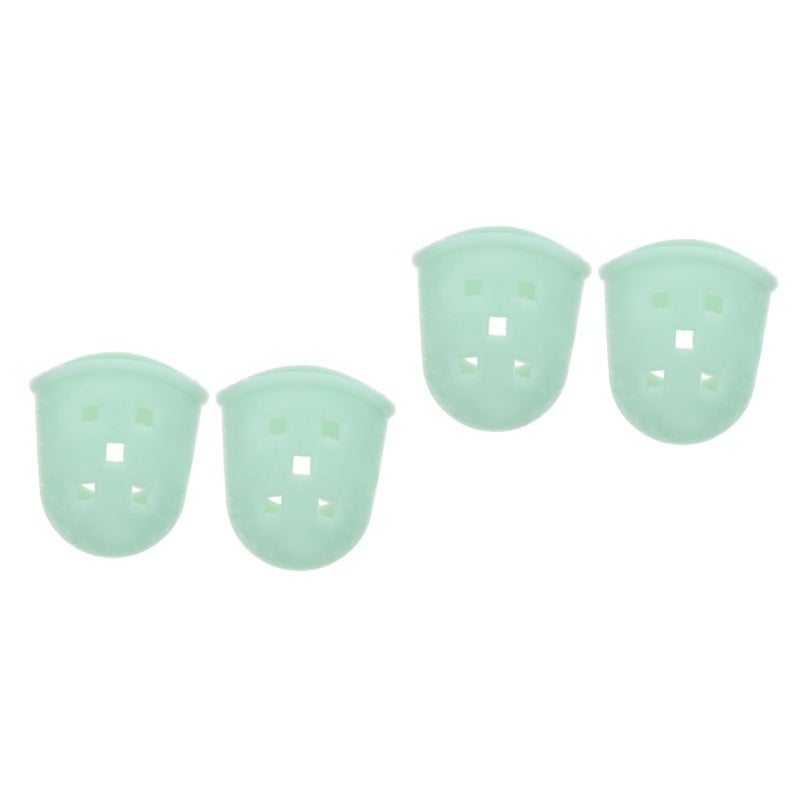Kalimba Thumb Protectors 2 Pairs Light Green Fingertip Covers Non Slip Comfortable Sleeves - Image 2