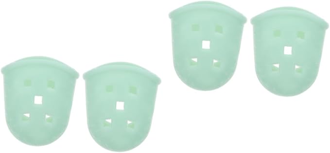 Kalimba Thumb Protectors 2 Pairs Light Green Fingertip Covers Non Slip Comfortable Sleeves - Image 1
