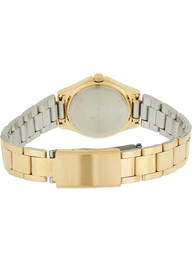 كاسيو Casio Women'S Watch - Ltp-1130N-1Ardf Black Dial, Gold Band
