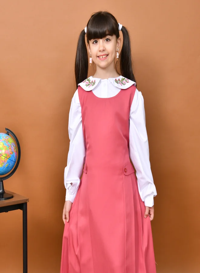 HAWRAA ABAYA Sama Pink Apron: Soft and elegant design with side pleats