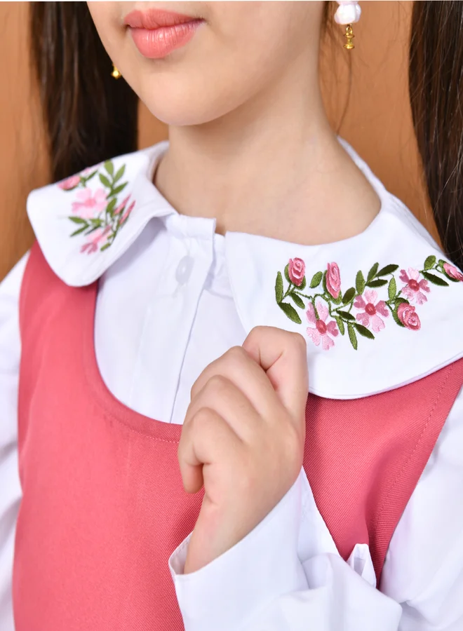 HAWRAA ABAYA Sama Pink Apron: Soft and elegant design with side pleats