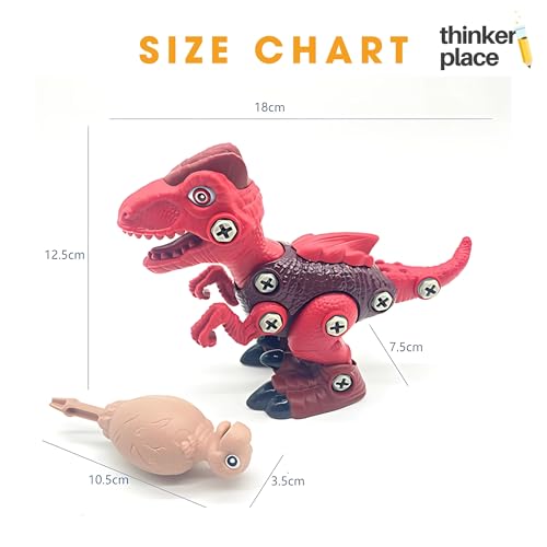 ThinkerPlace DIY Sliding Dinosaur Kit Velociraptor | Learn About Dinosaurs | Take Apart Dinosaur Toys | Build, Play & Learn | STEM Educational Toy for Kids Age 4+ | Science & Learning Toy - Image 2