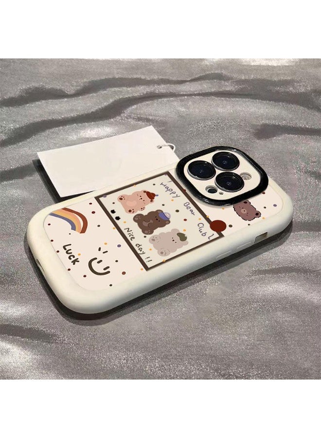 NIBEMINENT Photo Frame Bear Protective TPU Case Cover For iPhone 16, White