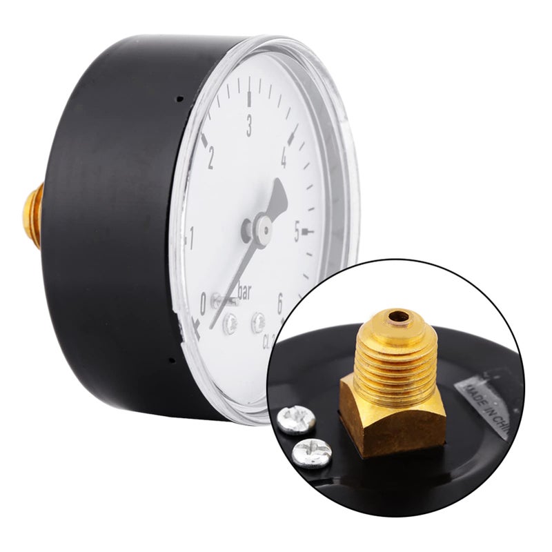 Mini High Precision Pressure Gauge 2 3 Inch Dial 0 6 Bar Range 1 4 NPT Thread Back Mount TS 60 Model - Image 3