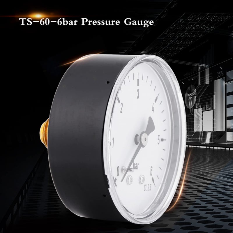 Mini High Precision Pressure Gauge 2 3 Inch Dial 0 6 Bar Range 1 4 NPT Thread Back Mount TS 60 Model - Image 4