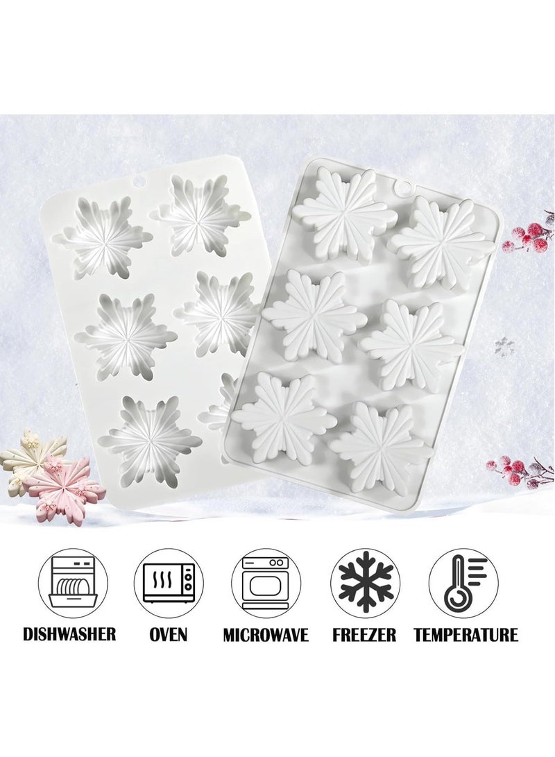 Snowflake Silicone Molds, 2 PCS Snowflake Soap Molds, 12 - Cavities Snowflakes Chocolate Molds, Snowflake Ice Cube Molds, for DIY Christmas Chocolates, Candy, Muffins, Candle, Cake Decoration - Image 4