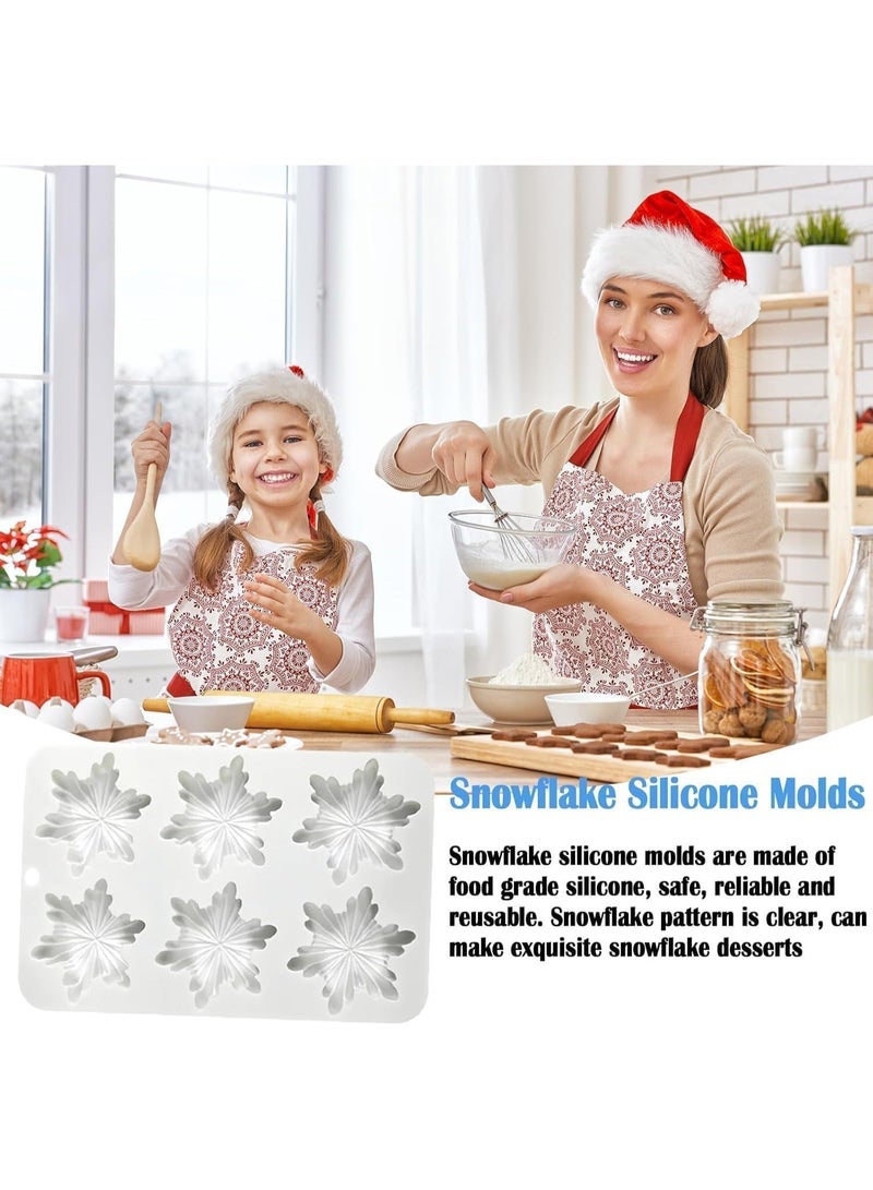 Snowflake Silicone Molds, 2 PCS Snowflake Soap Molds, 12 - Cavities Snowflakes Chocolate Molds, Snowflake Ice Cube Molds, for DIY Christmas Chocolates, Candy, Muffins, Candle, Cake Decoration - Image 5