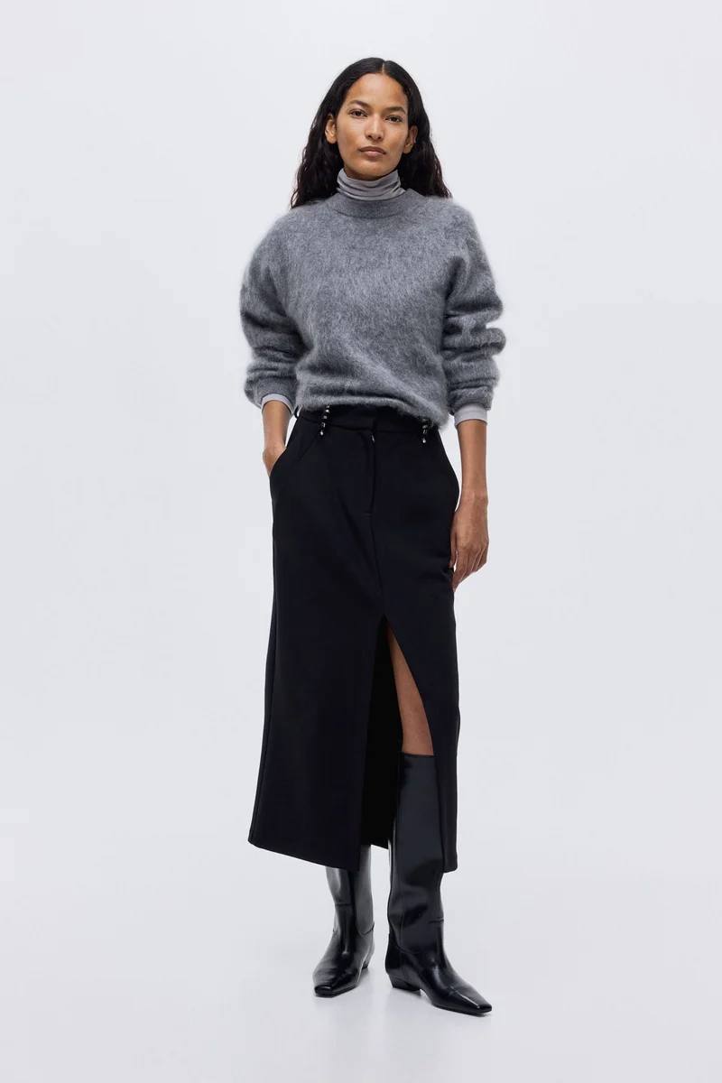 H&M Rivet-detail pencil skirt