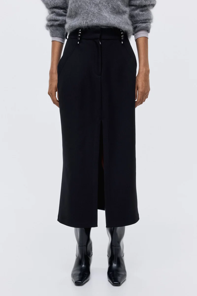 H&M Rivet-detail pencil skirt