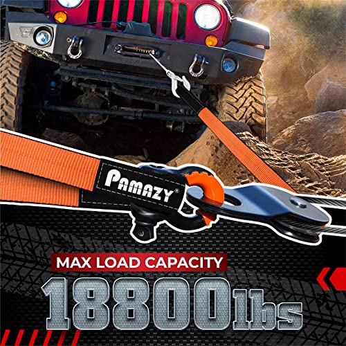 PAMAZY 2 Pack 2”x3FT Supper Sturdy Lift Sling Straps, 18800 Pound Capacity Heavy Duty Eye-Eye Nylon Strap for Hoist, 2-Ply Polyester Rigging Straps, Tree Saver Recovery Straps Web Sling Winch - Image 3
