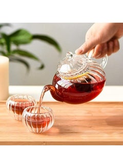 MN Heat Resistant Wavy Glass Teapot with Borosilicate Glass Infuser and Lid | Borosilicate Glass Teapot (800ml) - pzsku/ZDD9F8866375B6CE83DF1Z/45/_/1739867487/678eb74b-32ed-4f53-9783-6eefd452ff80