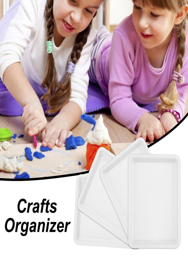 FVIEXE 20 Pack White Plastic Art Tray, Craft Activity Tray Plastic Trays for Arts and Crafts, Sensory Tray Organizer Tray for Lego, Sand, Beads, Painting, Jewelry, 11.0 x 8.3 x 1.2 Inch - Image 5