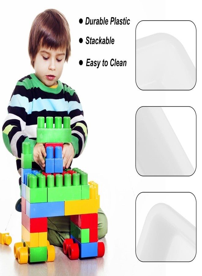 FVIEXE 20 Pack White Plastic Art Tray, Craft Activity Tray Plastic Trays for Arts and Crafts, Sensory Tray Organizer Tray for Lego, Sand, Beads, Painting, Jewelry, 11.0 x 8.3 x 1.2 Inch - Image 4