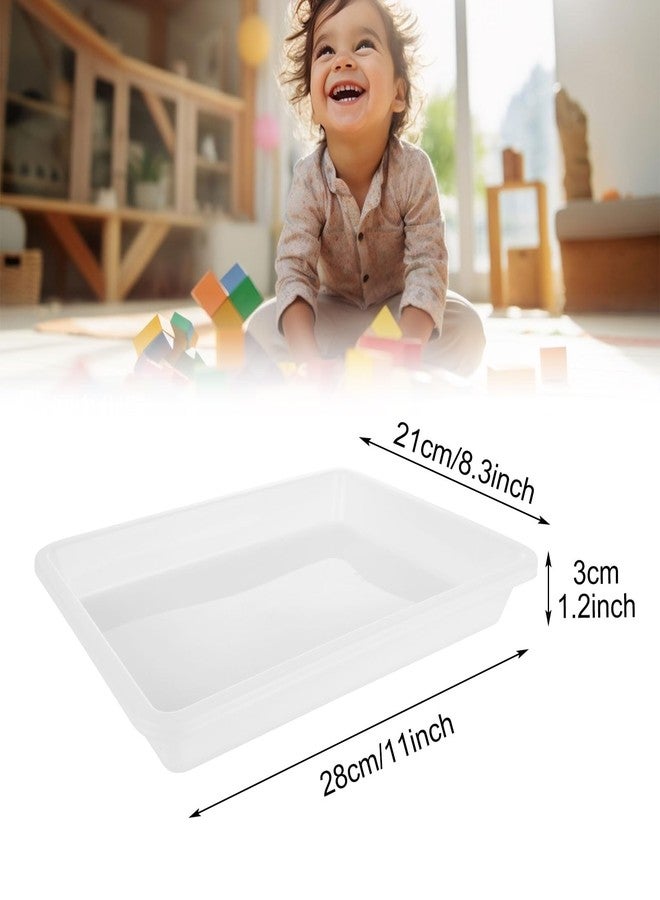 FVIEXE 20 Pack White Plastic Art Tray, Craft Activity Tray Plastic Trays for Arts and Crafts, Sensory Tray Organizer Tray for Lego, Sand, Beads, Painting, Jewelry, 11.0 x 8.3 x 1.2 Inch - Image 2