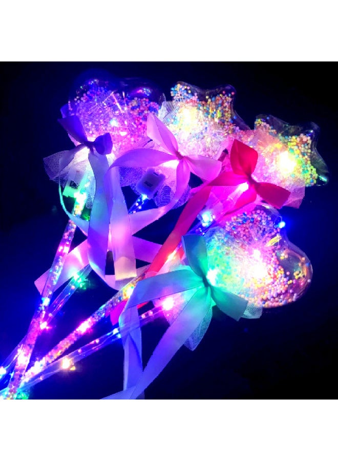 Luminous Fairy Stick Star Wave Ball Magic Wand Flash Children's Toy Stall Night Market Drainage Pushing Small Gifts-Color:Full-body Luminous Pentagram - Image 3