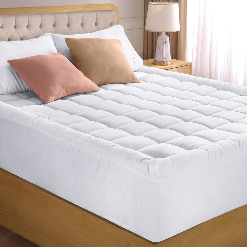 Utopia Bedding Twin XL Mattress Pad, Quilted Fitted Premium Mattress Protector, Deep Pocket Cover Stretches up to 16 Inches, Fluffy Pillow Topper (39x80 Inches, White) - Image 1